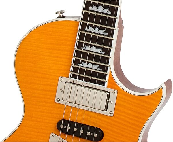 Epiphone Nighthawk Custom Reissue Electric Guitar, Transparent Amber - Upper Bout