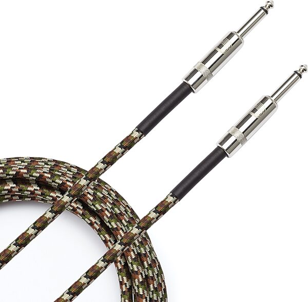 D'Addario Braided Instrument Cable, Camouflage, 10', PW-BG-10CF, Action Position Back