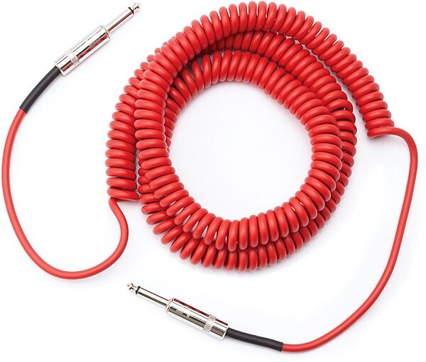 D'Addario Custom Series Coiled Instrument Cable, Red, 30', PW-CDG-30RD, Action Position Back