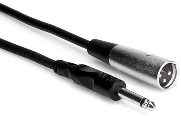 Hosa Male TS 1/4" to XLR Male Unbalanced Interconnect Cable, 3', PXM-103, Action Position Back