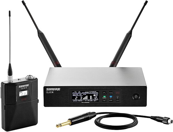 Shure QLXD14 Instrument Wireless System with QLXD1 Bodypack and QLXD4 Receiver, Band V50 (174 - 216 MHz), Main