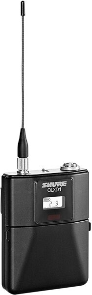 Shure QLXD14 Instrument Wireless System with QLXD1 Bodypack and QLXD4 Receiver, Band V50 (174 - 216 MHz), Pack Angle