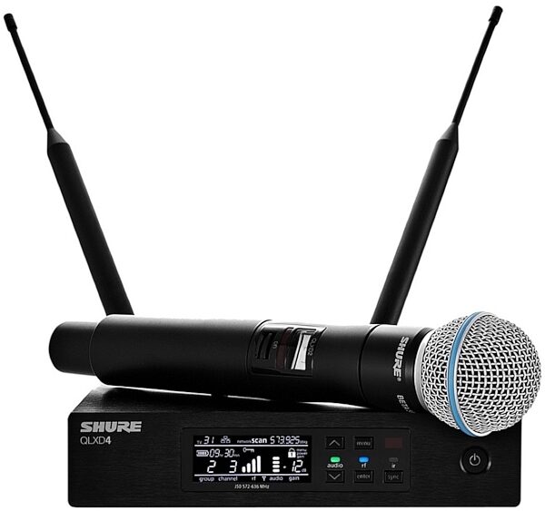 Shure QLXD24/B58 Wireless System with Beta 58A Handheld Microphone Transmitter, Band G50 (470 - 534 MHz), Main