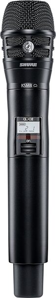 Shure QLXD2/K8 Handheld Wireless KSM8 Microphone Transmitter, Band G50 (470 - 534 MHz), Action Position Front