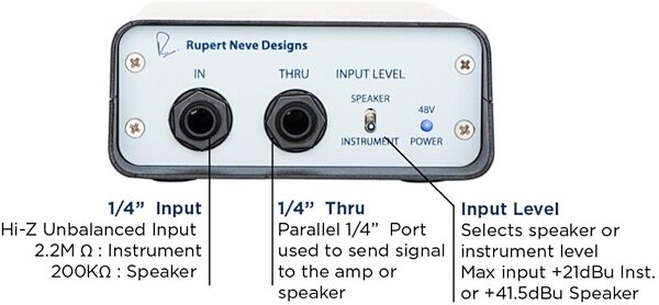 Rupert Neve Designs RNDI Active Transformer DI Box, New, Connections
