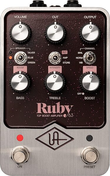 Universal Audio Ruby '63 Top Boost Amplifier Pedal, New, Action Position Back