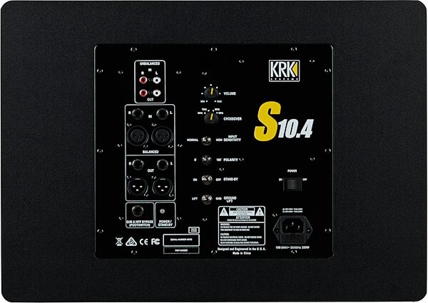 KRK S10.4 Powered Studio Subwoofer (160 Watts), 10 inch, Detail Side