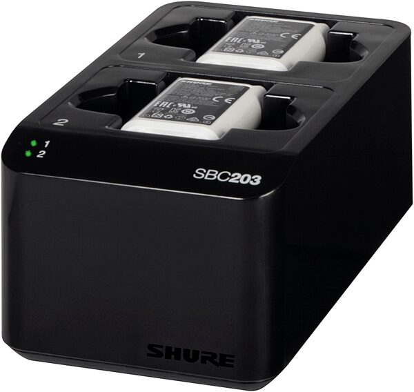 Shure SBC203 Dual Docking Battery Charger for SB903/SLX-D Wireless Systems, New, Detail Side