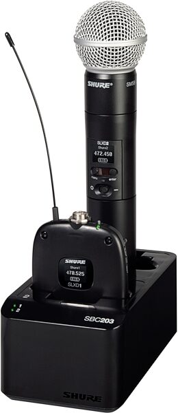 Shure SBC203 Dual Docking Battery Charger for SB903/SLX-D Wireless Systems, New, Detail Side