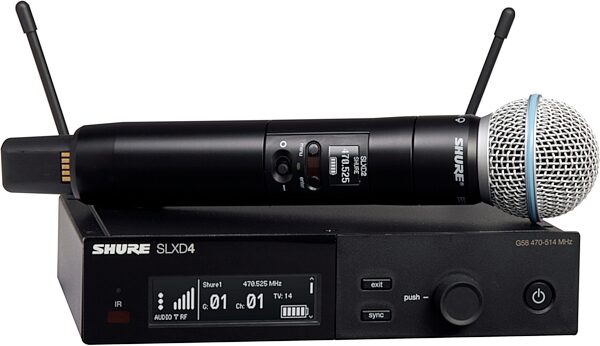Shure SLXD24/B58 Beta 58 Handheld Wireless Microphone System, Band G58 (470-514 MHz), Main
