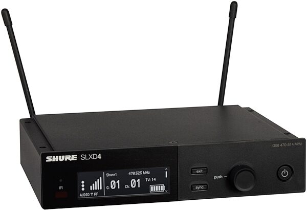 Shure SLXD4 Single-Channel Wireless Receiver, Band G58 (470-514 MHz), Main