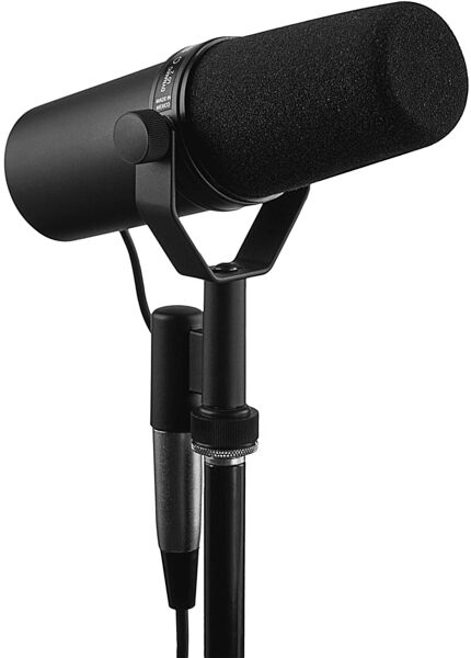 Shure SM7B Dynamic Cardioid Studio Vocal Microphone, New, On Stand
