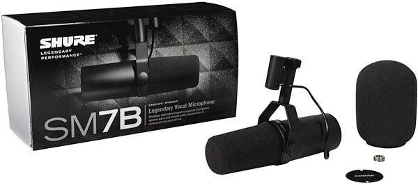 Shure SM7B Dynamic Cardioid Studio Vocal Microphone, New, Package Contents