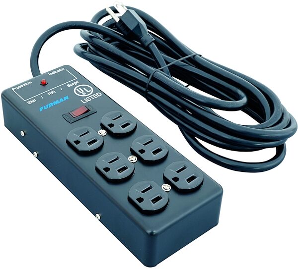 Furman SS6B Surge Block with 6 AC Outlets, Single, With Power Cable