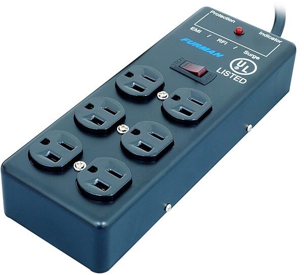 Furman SS6B Surge Block with 6 AC Outlets, Single, Angle