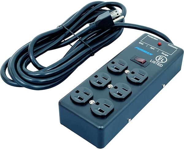 Furman SS6B Surge Block with 6 AC Outlets, Single, With Power Cable