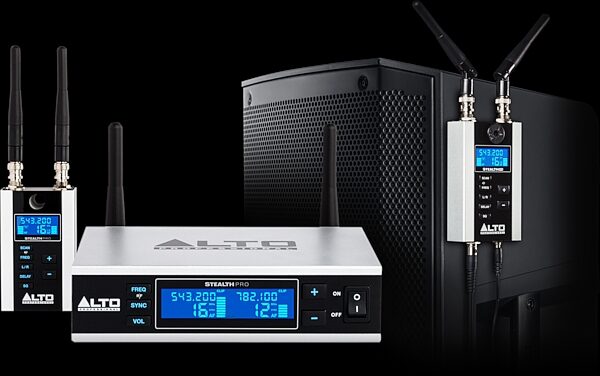 Alto Professional Stealth Wireless PRO System for Speakers, New, Main with all components Front