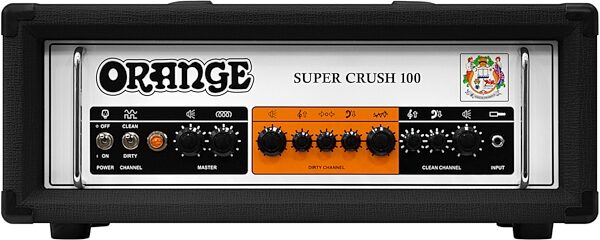 Orange Super Crush 100 Solid-State Guitar Amplifier Head (100 Watts), Black, Main Back
