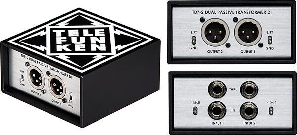 Telefunken TDP-2 Dual Passive Transformer DI Direct Box, New, All Angles
