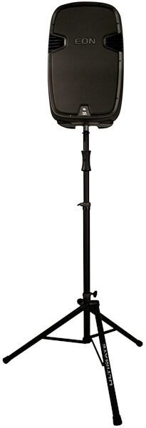 Ultimate Support TS-100B Air-Powered Speaker Stand, Black, In Use