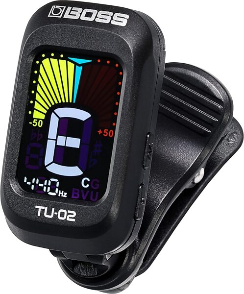 Boss TU-02 Clip On Tuner, New, Action Position Back
