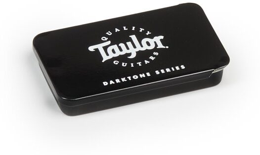 Taylor Darktone Series Pick Tin, Black, Action Position Front