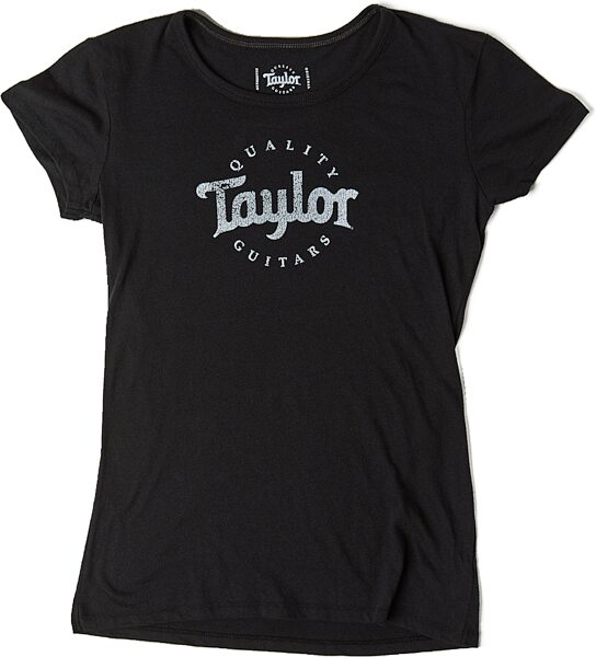 Taylor Ladies Logo T-Shirt, Black/White, Large, Action Position Front