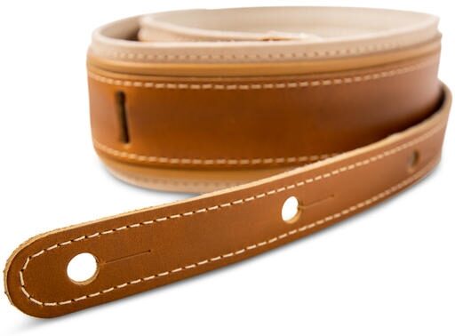 Taylor Reflections 2.5" Leather Guitar Strap, Palomino, Action Position Back