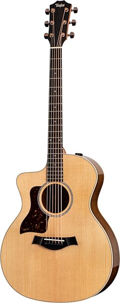 Taylor 214ce Koa Deluxe Grand Auditorium Acoustic-Electric Guitar, Left-Handed (with Case), New, Action Position Front