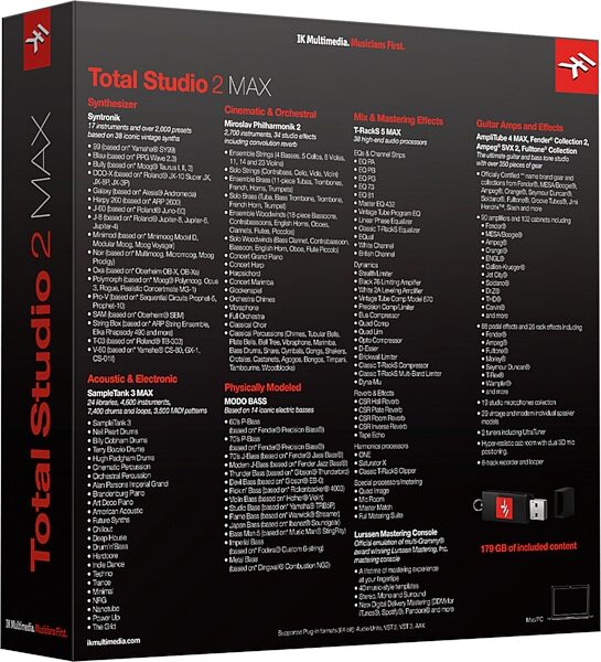IK Multimedia Total Studio MAX 2 Software Bundle, Boxed, Action Position Back