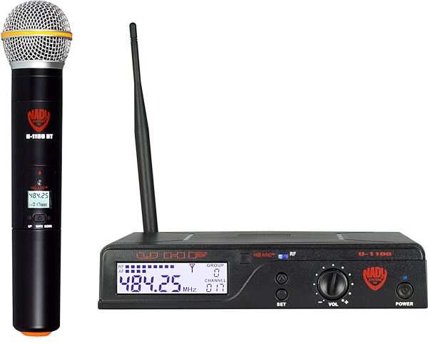 Nady U-1100-HT UHF Wireless Handheld Microphone System, Channel A, Action Position Front