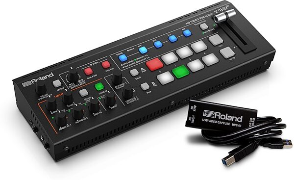 Roland V-1HD Plus Video Switcher, Switcher and Encoder Bundle, Action Position Front