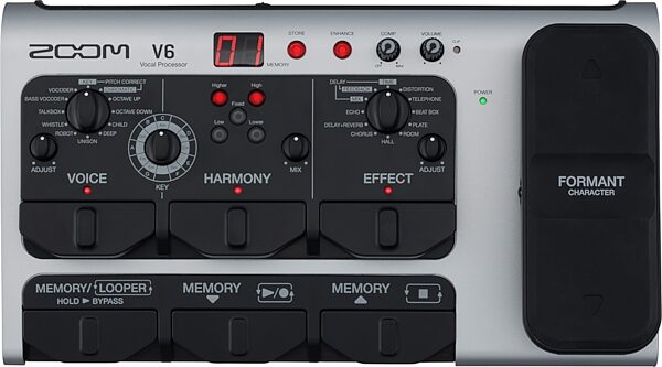 Zoom V6 Vocal Effects Processor and Looper Pedal, New, Top