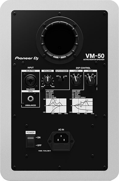 Pioneer DJ VM-50 5" Powered Studio Monitor, White, Action Position Back