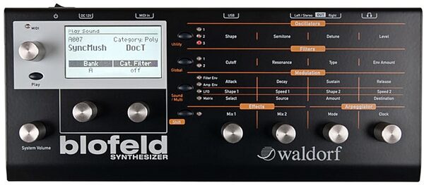 Waldorf Blofeld Desktop Synthesizer, Black, Top