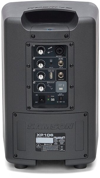 Samson Expedition XP106 Rechargeable Battery-Powered Portable Bluetooth PA System with Wired Microphone, New, Back