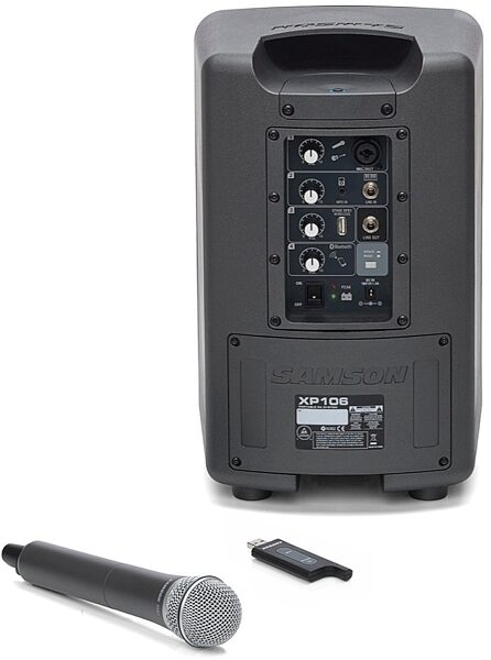 Samson Expedition XP106w Battery-Powered Portable Bluetooth PA System with Wireless Handheld Mic, New, Back