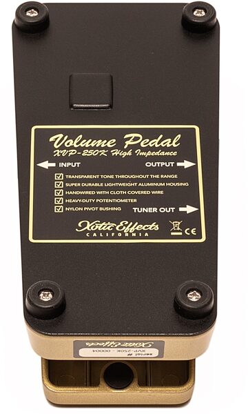 Xotic XVP 250K High Impedance Volume Pedal, New, Action Position Back