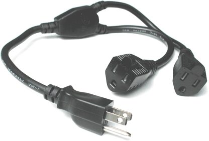 Hosa Grounded Power Y-Cable, 14&quot;, YAC-407, Main