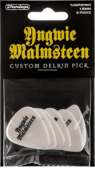 Dunlop Yngwie Malmsteen Guitar Pick, White, YJMP01WH, Action Position Back