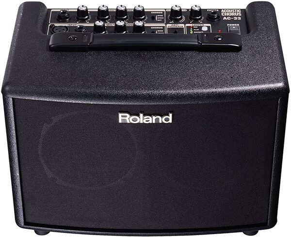 Roland AC-33 Acoustic Guitar Amp, Black, Top (Angle)