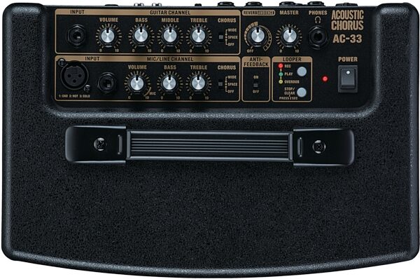 Roland AC-33 Acoustic Guitar Amp, Black, Top