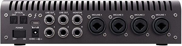 Universal Audio Apollo X4 Thunderbolt 3 Audio Interface, Heritage Edition: Includes premium suite of 10 UAD plug-in titles valued at $2,490, Rear