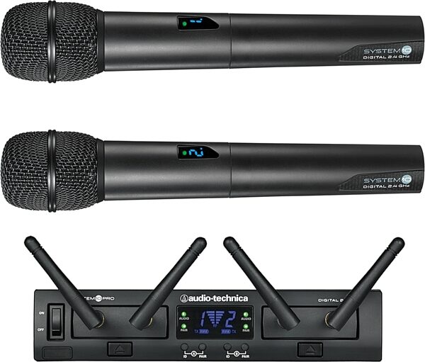 Audio-Technica ATW-1322 Digital Dual Wireless Handheld Microphone System, New, Action Position Back
