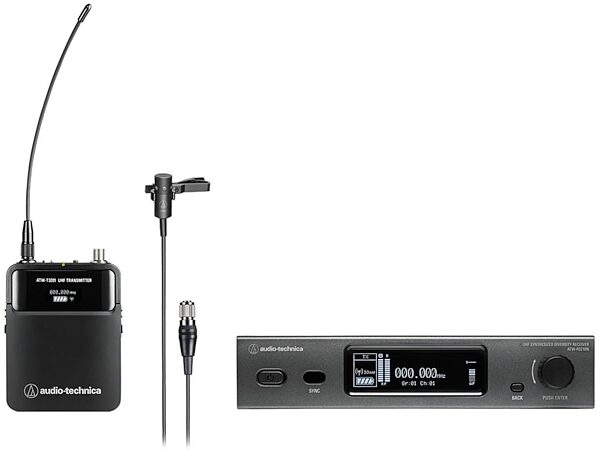 Audio-Technica ATW-3211N831 3000 Series Wireless Lavalier Microphone System (Network-Enabled), Band DE2: 470.125 to 529.975 MHz, Main