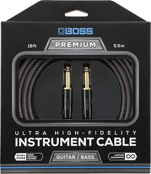 Boss Premium Straight Plug Guitar Cable, Action Position Back