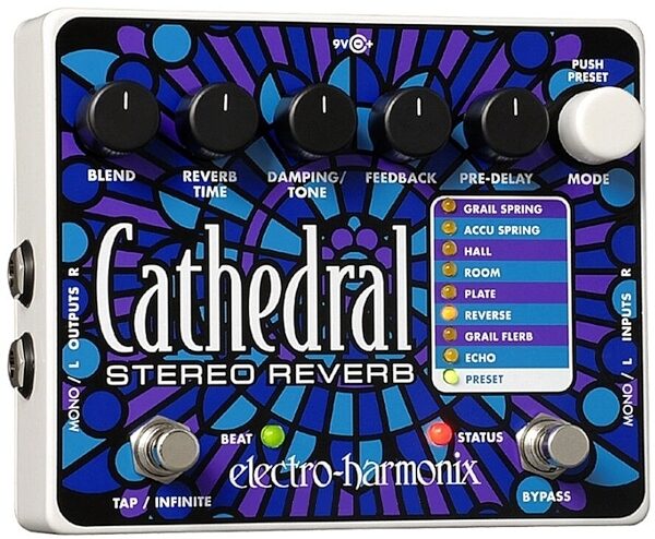 Electro-Harmonix Cathedral Deluxe Stereo Reverb Pedal, Main