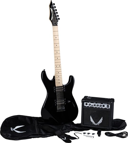 Dean Custom Zone Electric Guitar Pack, Classic Black, Action Position Back