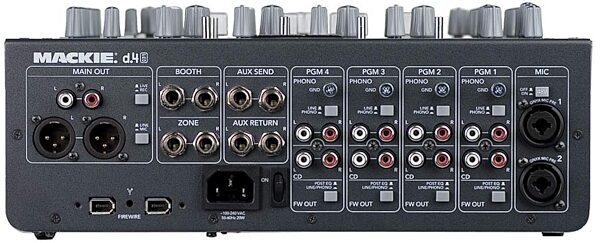 Mackie D4 PRO 4-Channel DJ Mixer with FireWire Interface, Back