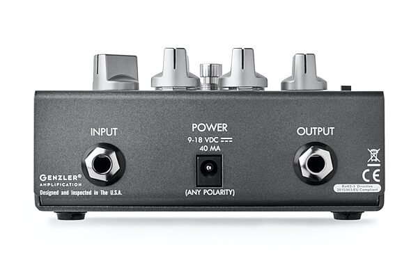 Genzler 4 on the Floor Classic Bass Guitar Overdrive Pedal, New, Back